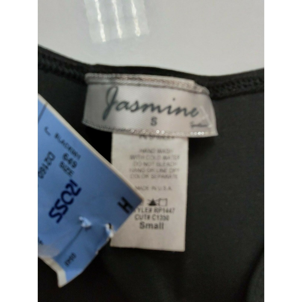 JASMINE‎ Womens Black Dress Front Slit Flowy Romper Style Small NEW - Picture 8 of 8